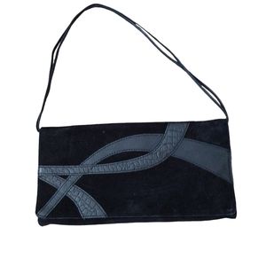 Banana Republic Y2K Cow Split Leather Black Handbag